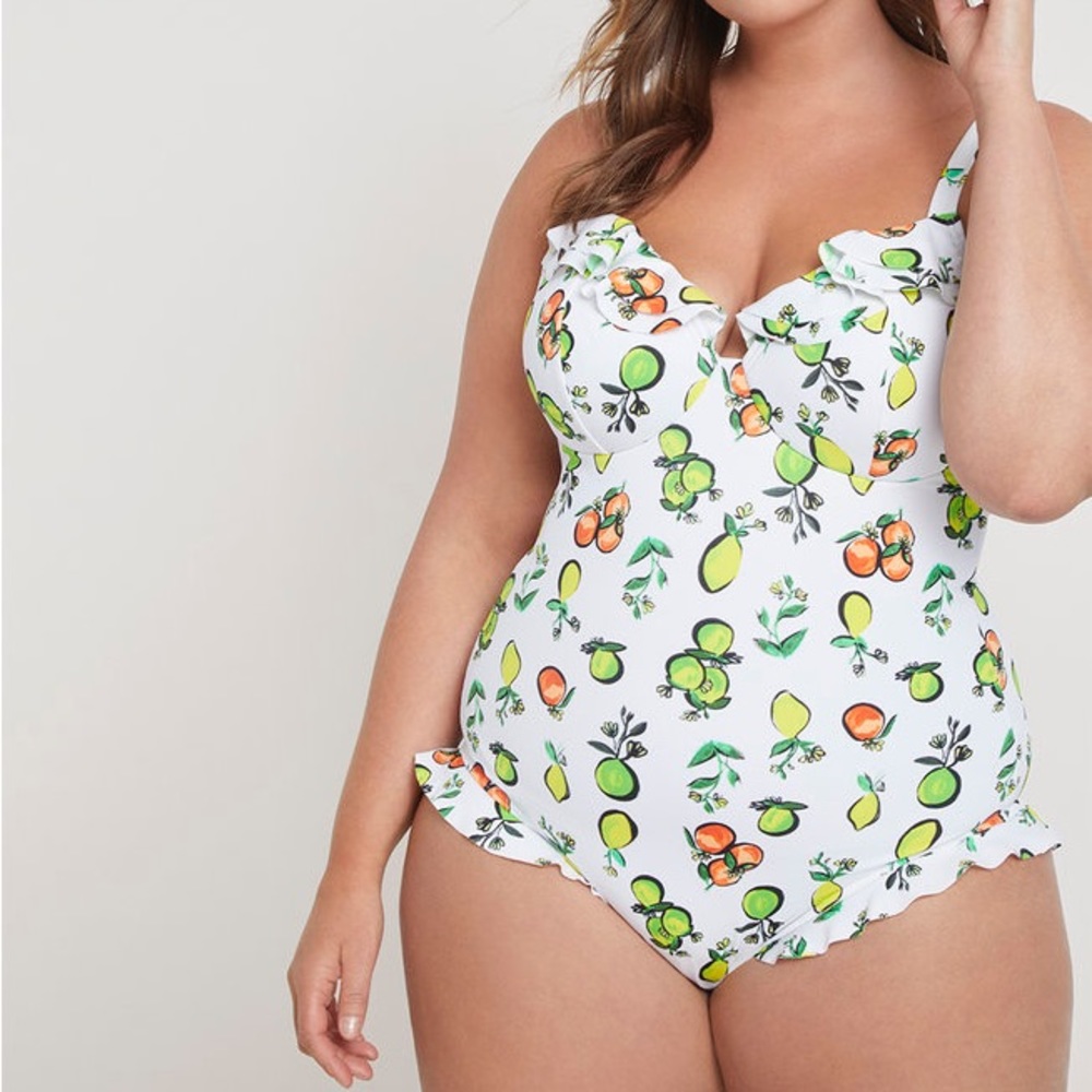 Eloquii White One Piece Swimsuit sz 22 NWT